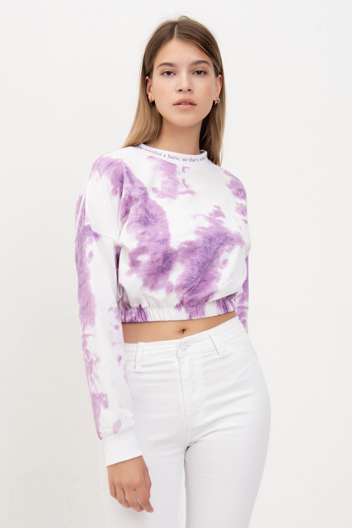 Batik Desen Bel Büzgülü Sweat