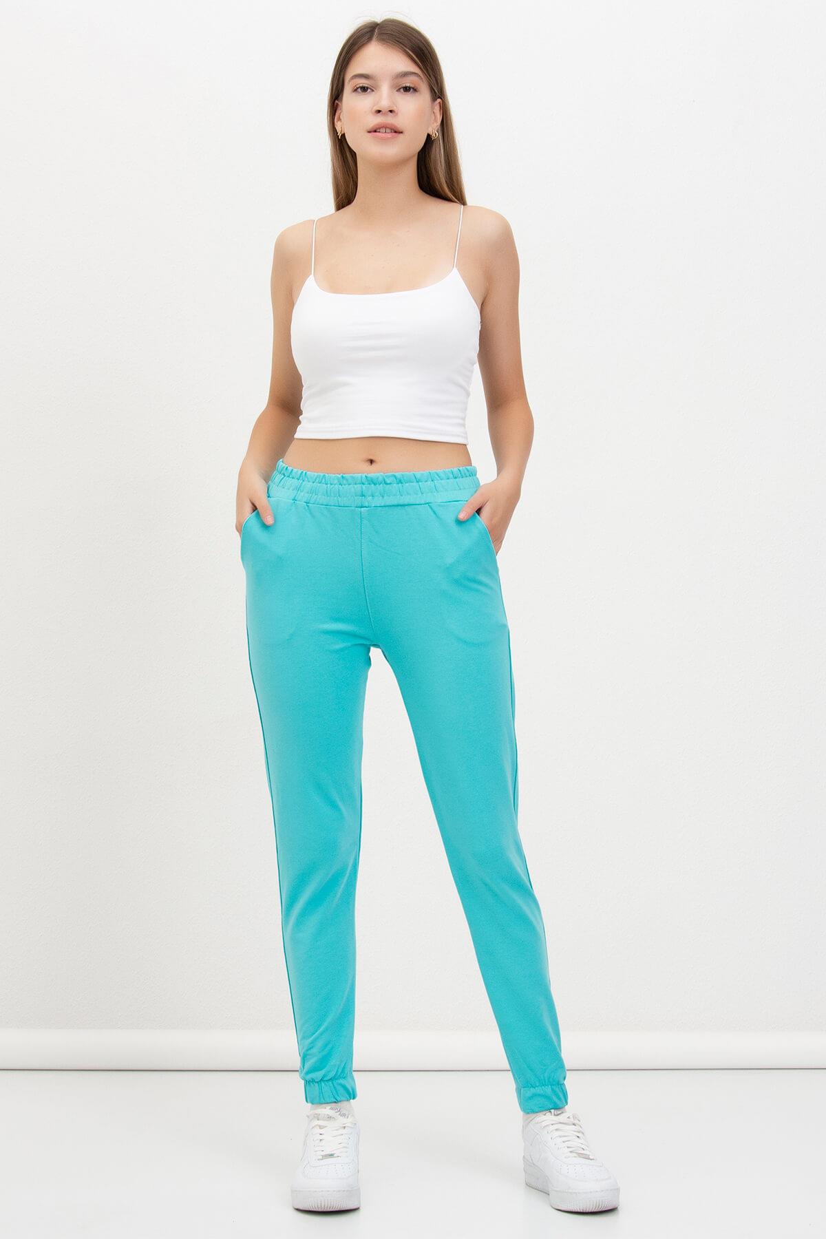 Bel Lastikli Eşofman Altı Turkuaz