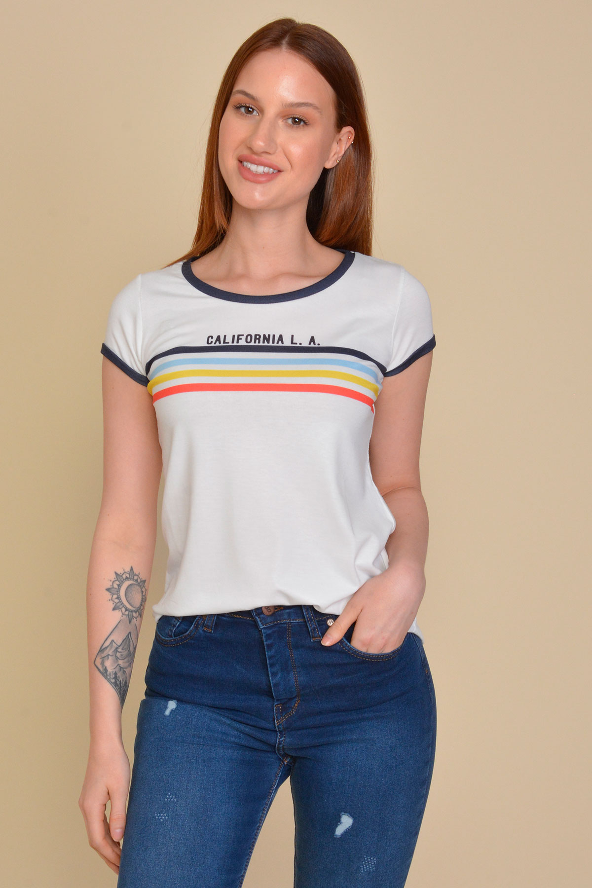 California Beyaz T-Shirt