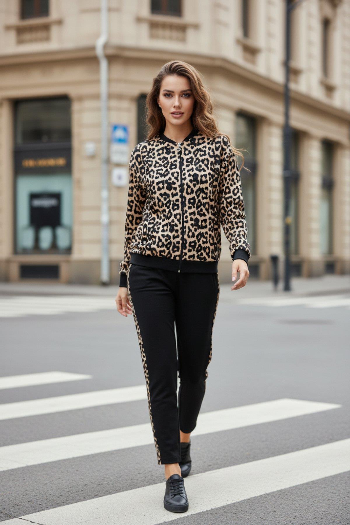 Leopar Desenli İkili Takım - Leopar