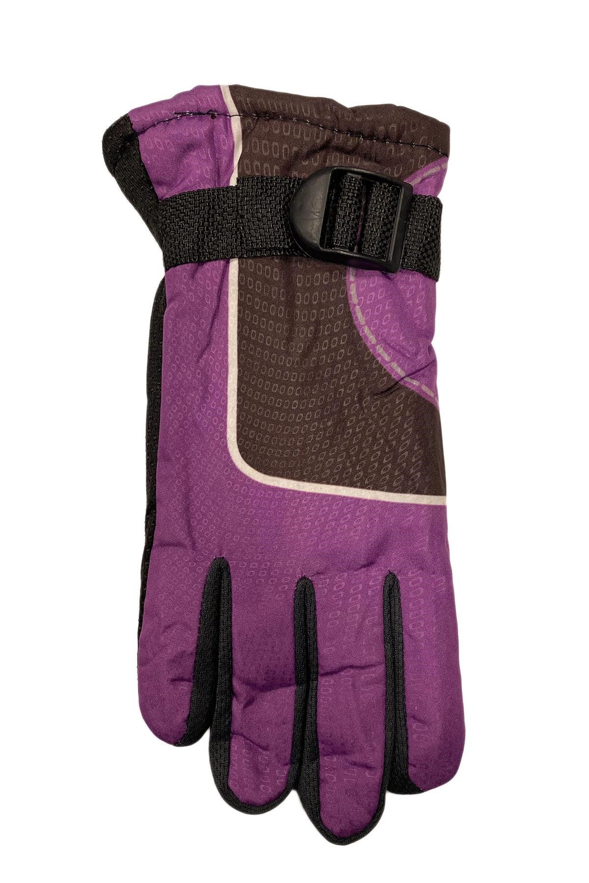 Çocuk Kar Eldiveni Star 4-8 Yaş Mor