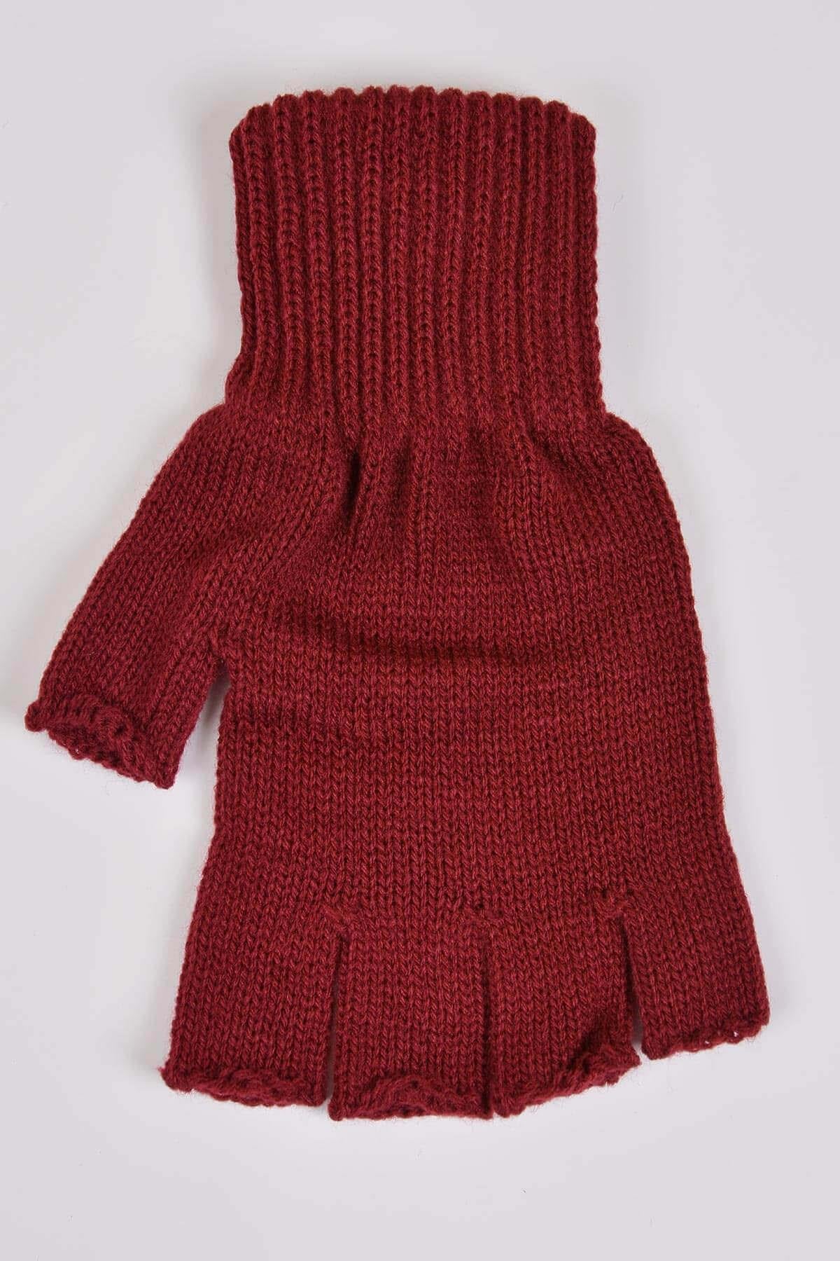 Erkek Parmaksız Eldiven Bordo