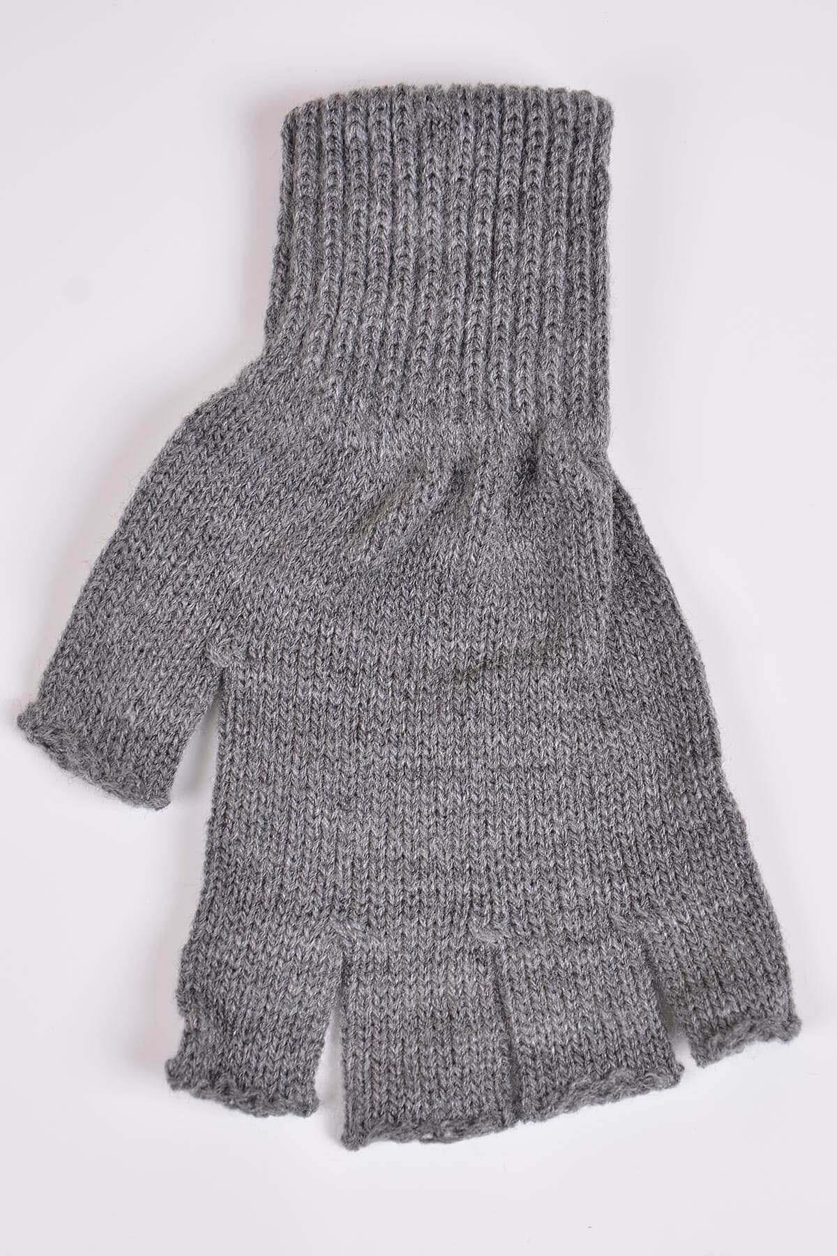 Erkek Parmaksız Eldiven Gri