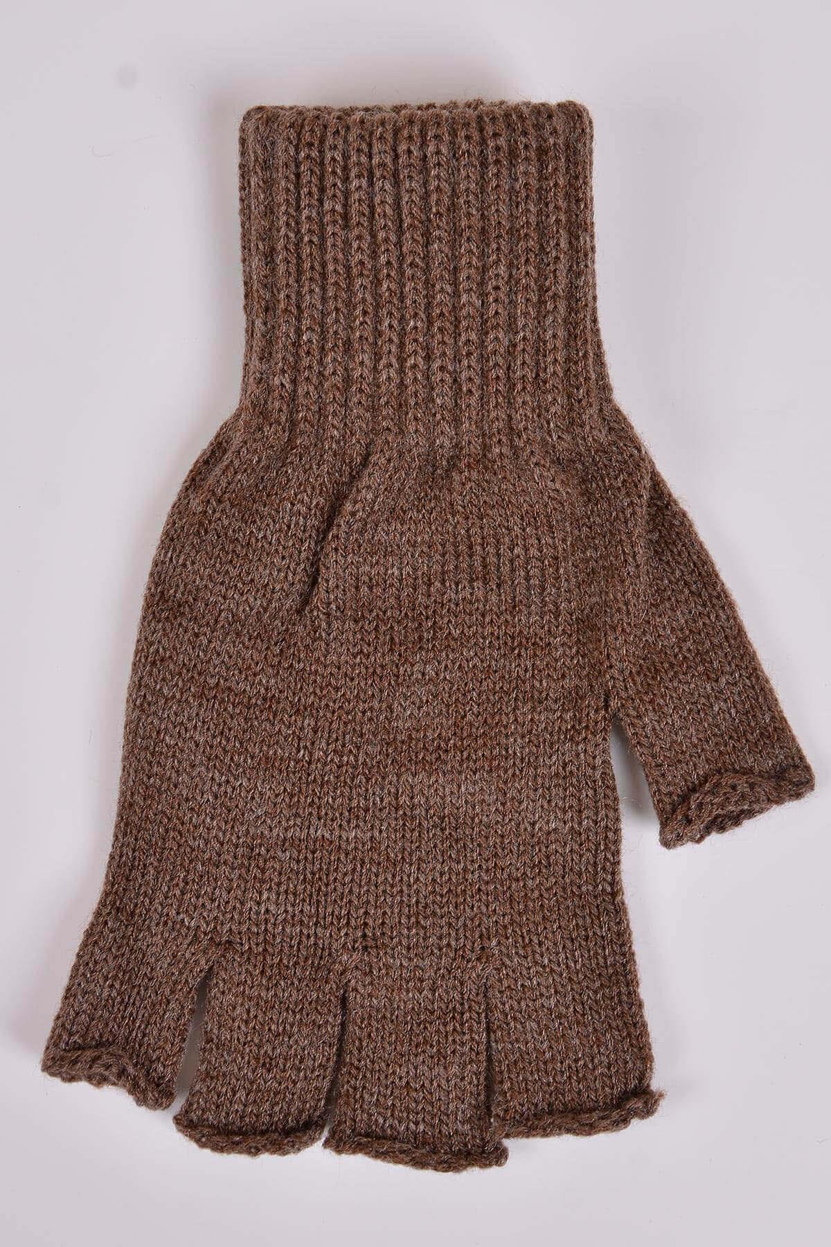 Erkek Parmaksız Eldiven Kahve