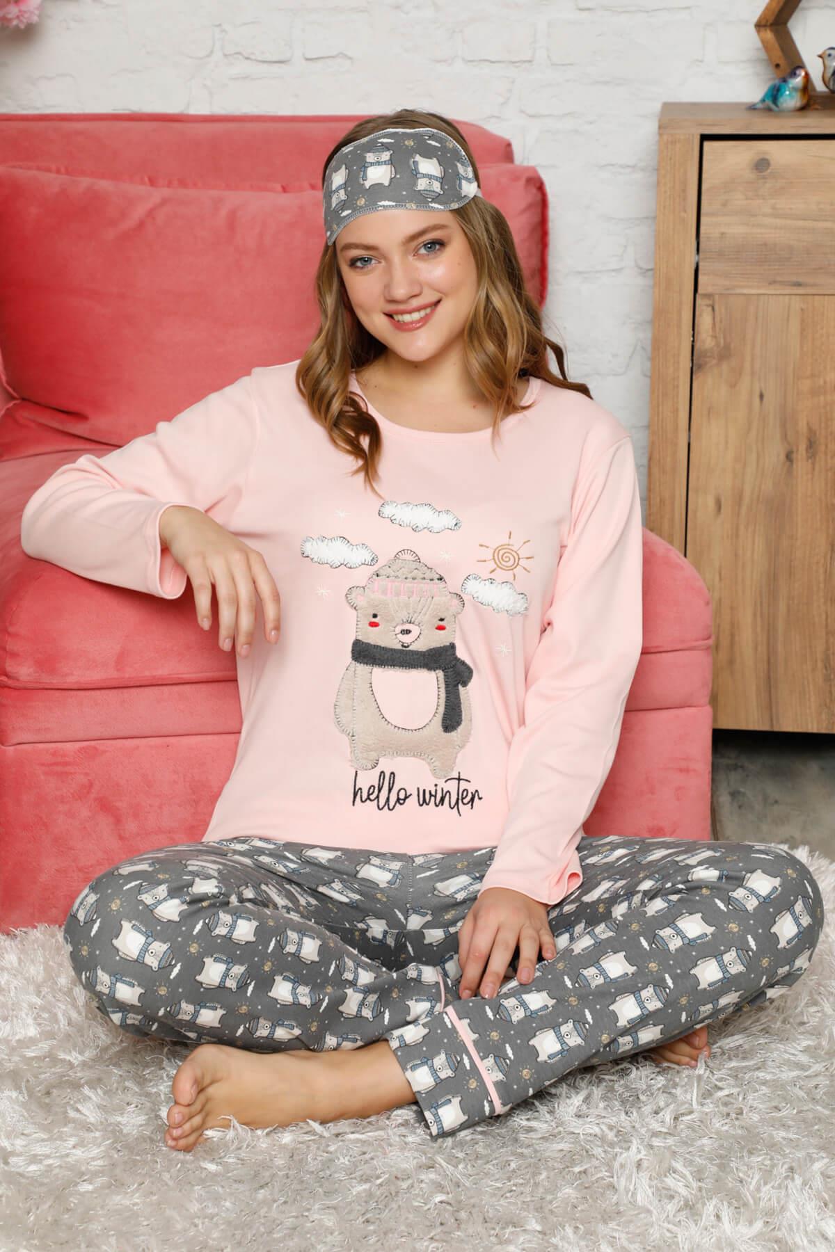 Hello Winter Uzun Kol Kadın Pijama Takımı
