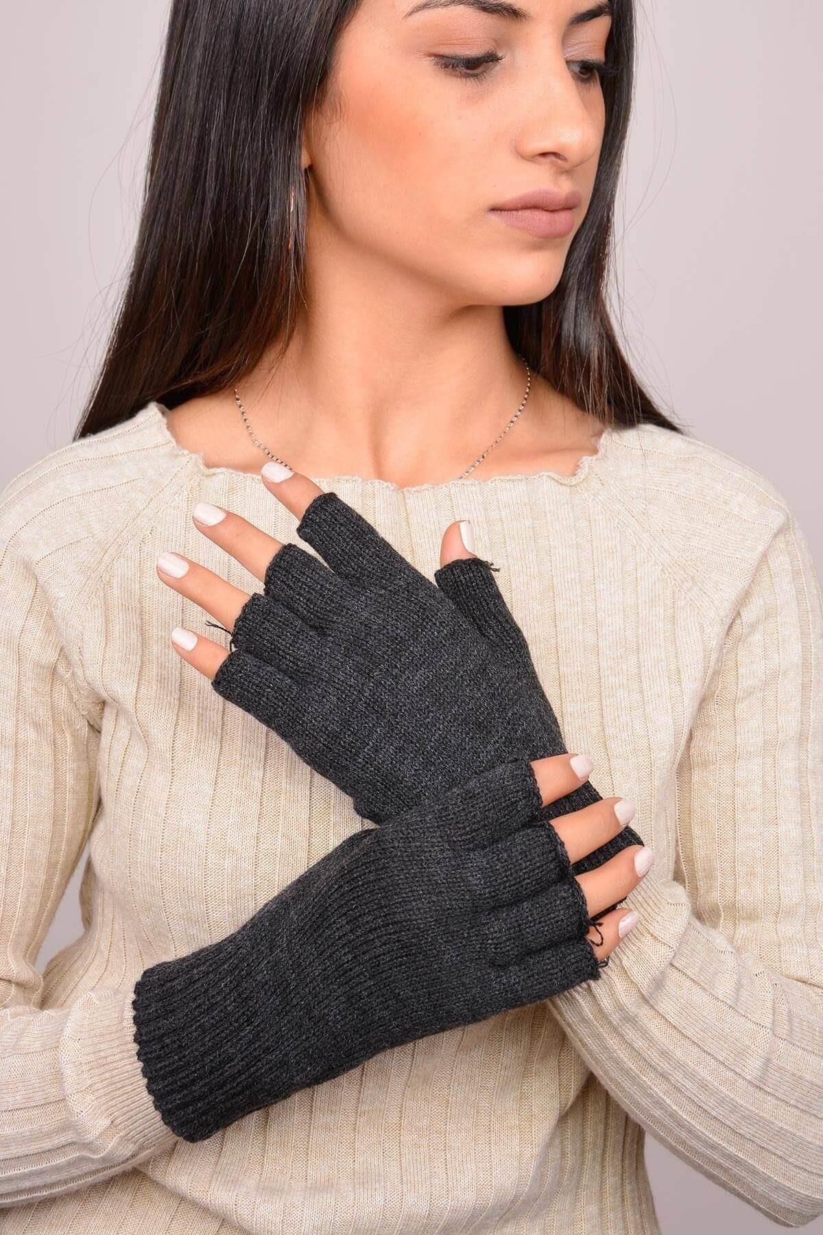 Kadın Parmaksız Eldiven Antrasit