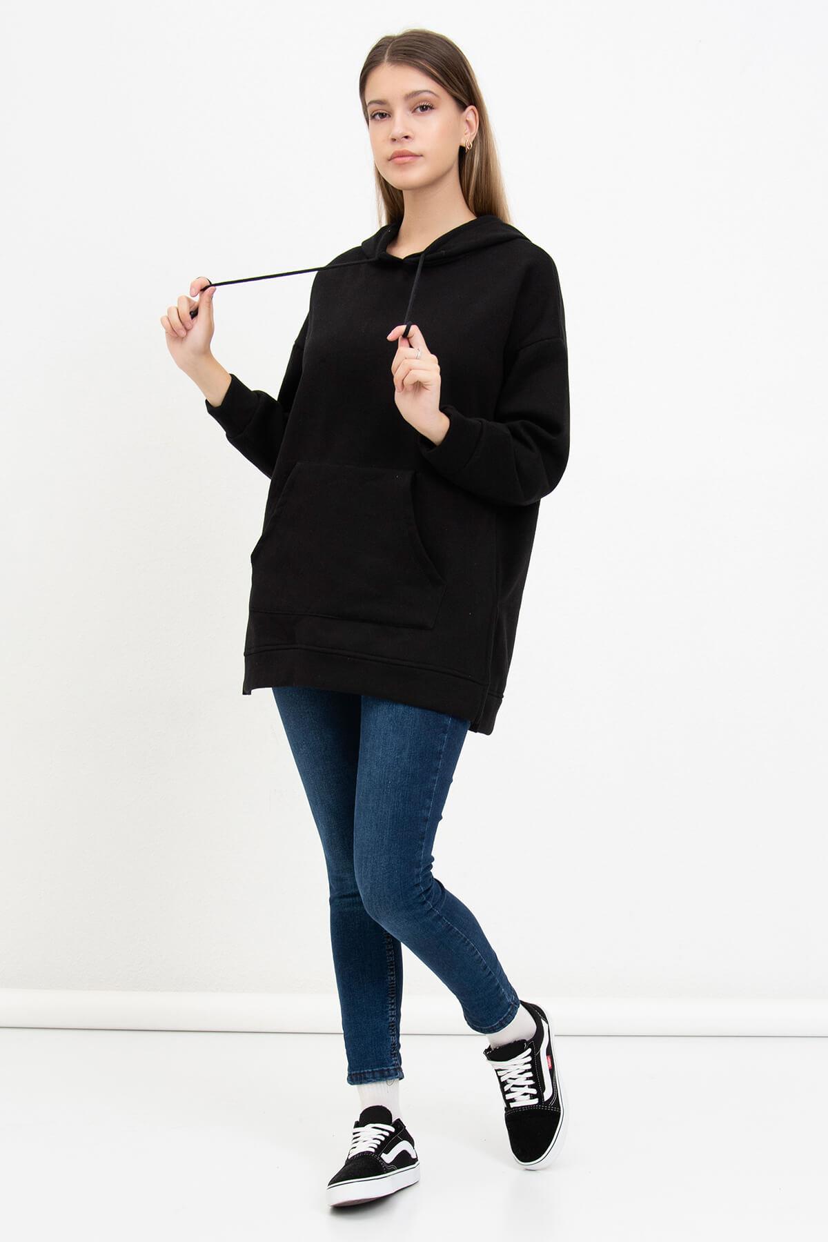 Kanguru Cepli Kapüşonlu Sweatshirt