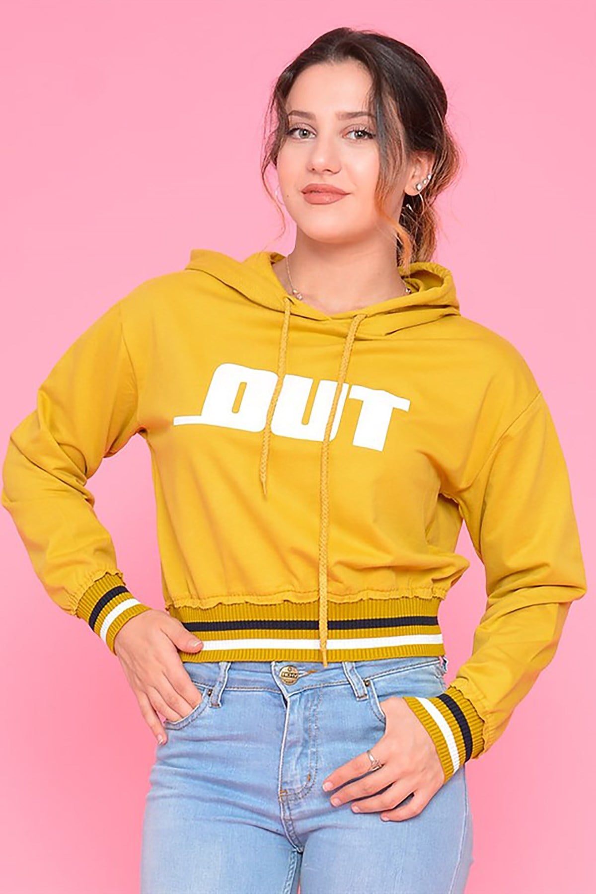 Kapüşonlu Kısa Sweat