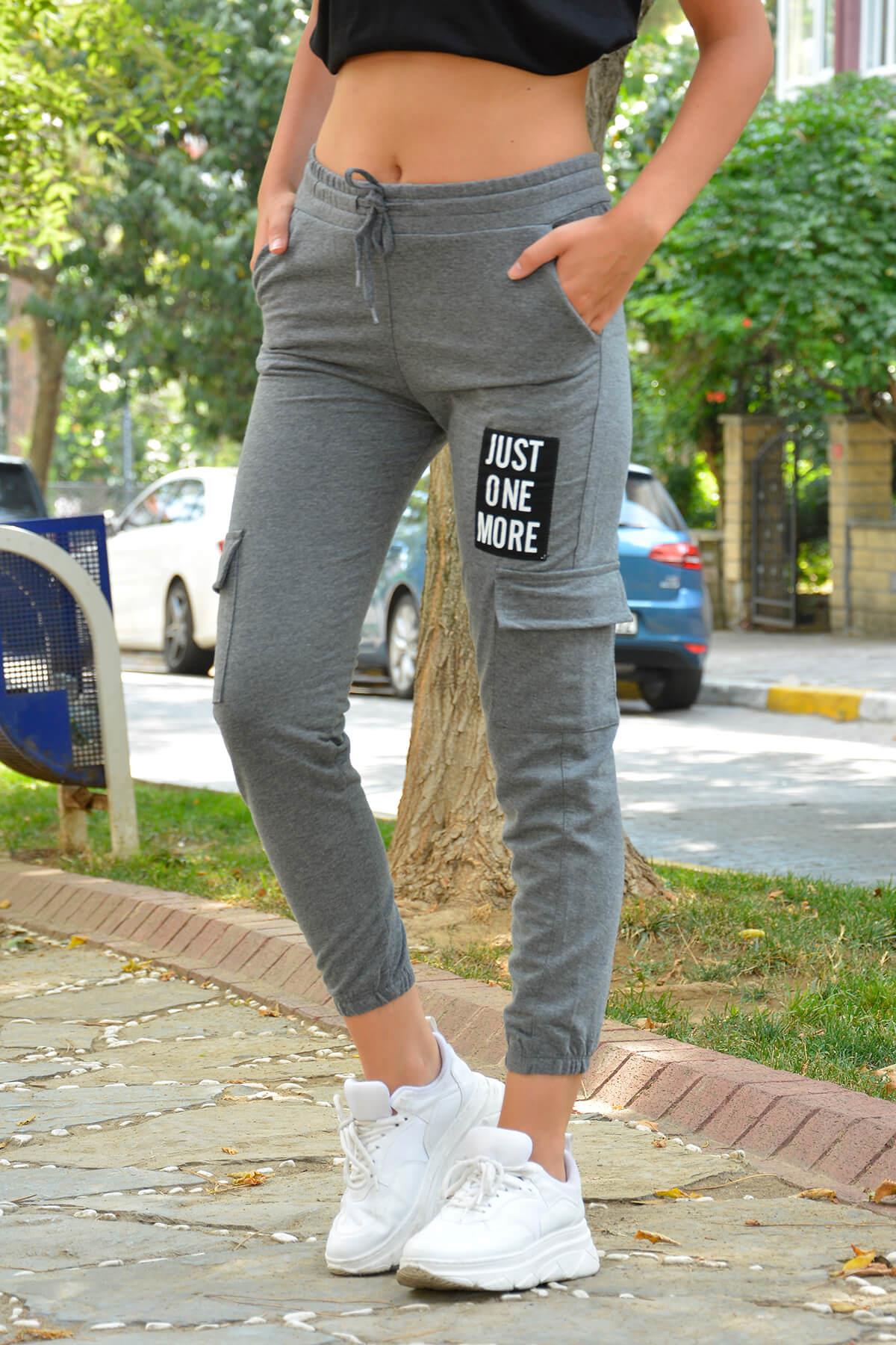 Kargo Cepli Eşofman Altı Antrasit