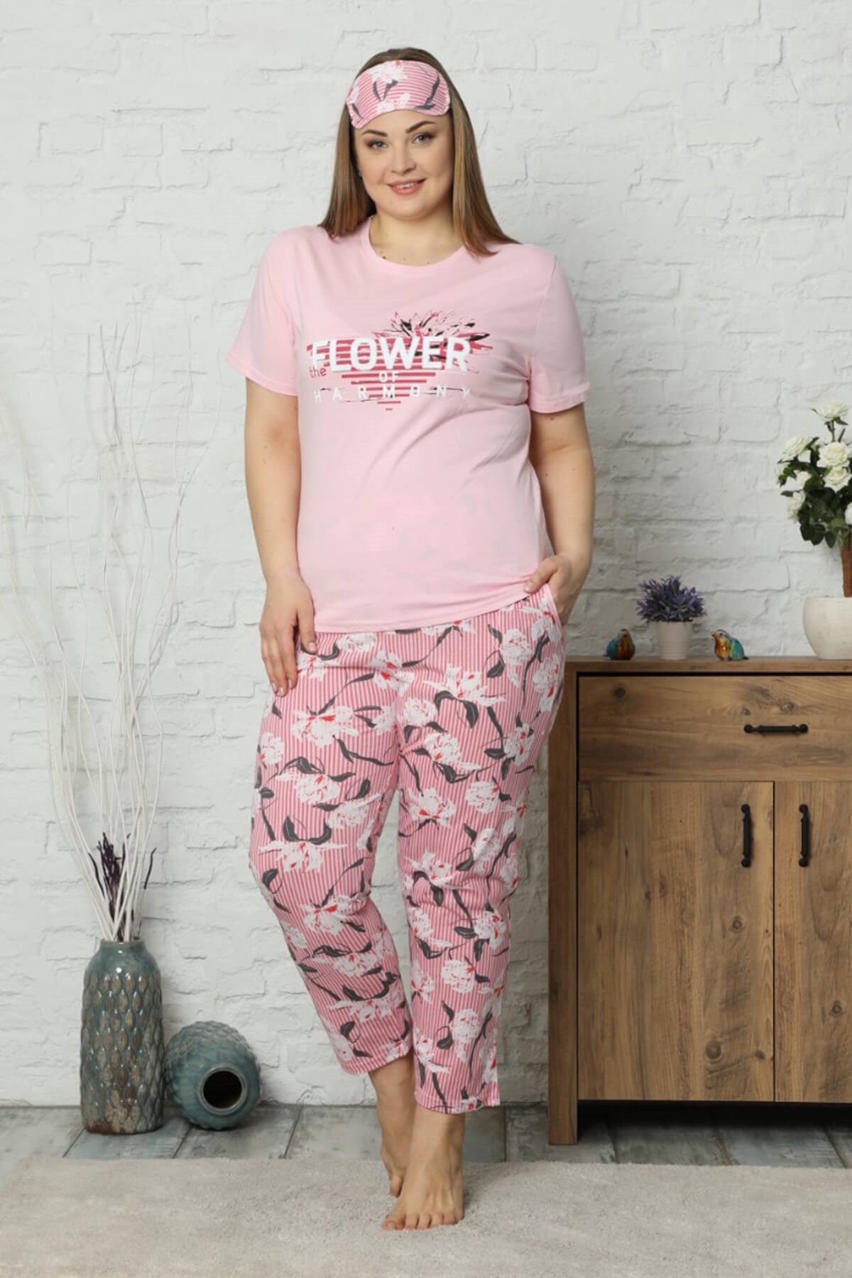 Kısa Kol Büyük Beden Pijama Takım