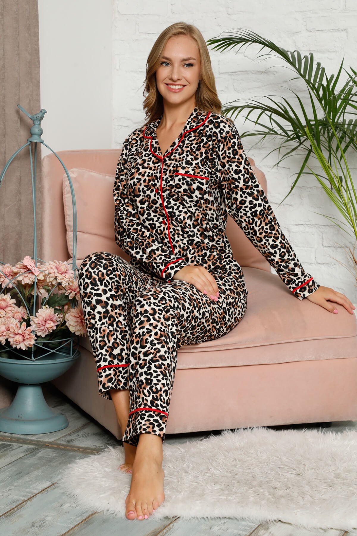 Kışlık Süet Pijama Takımı Siyah