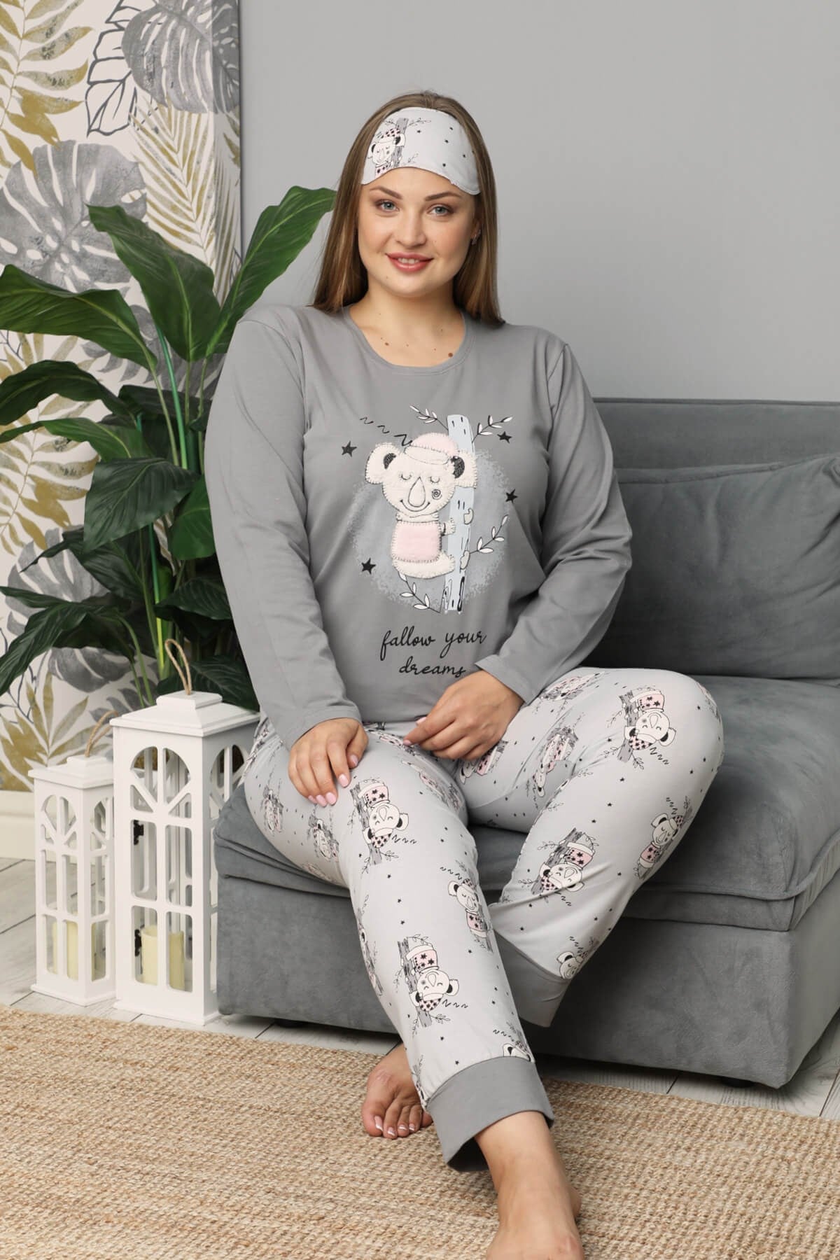 Kışlık Uzun Kol Battal Pijama Takımı