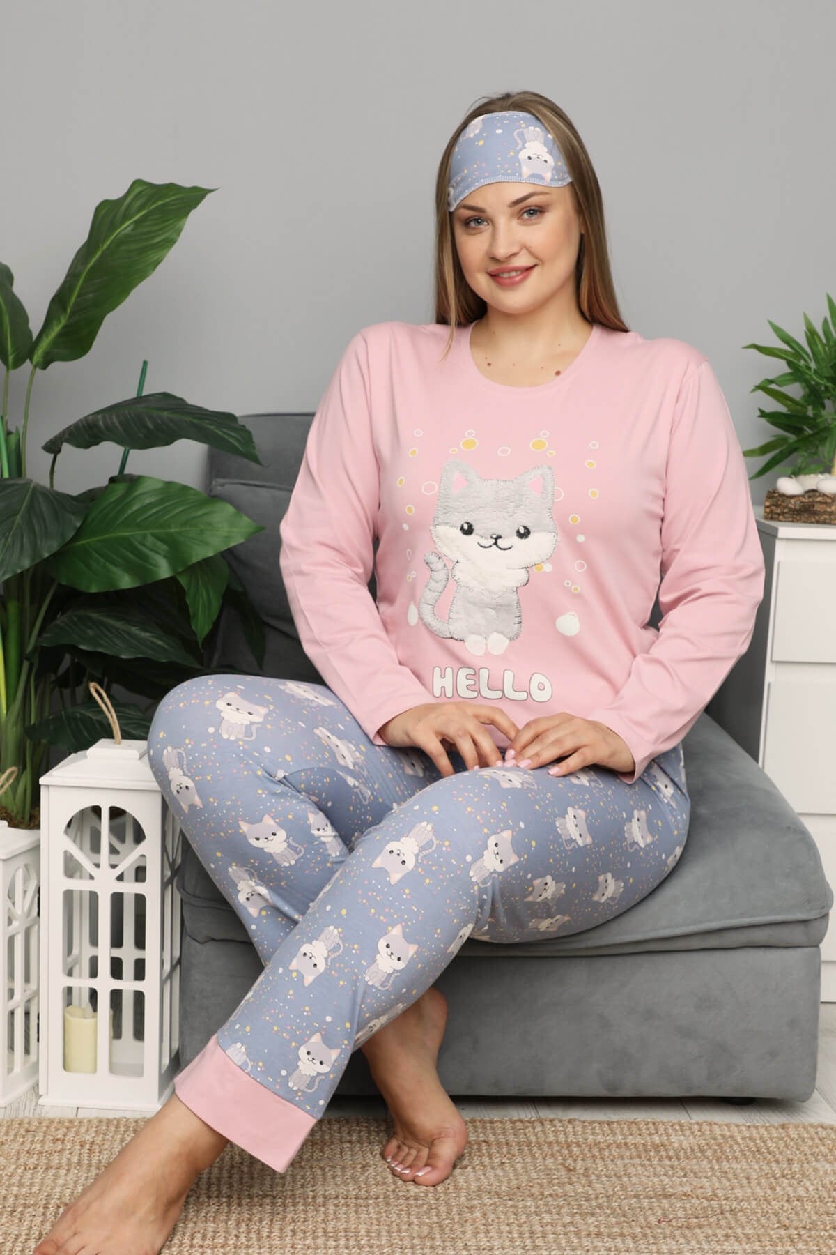 Kışlık Uzun Kol Battal Pijama Takımı