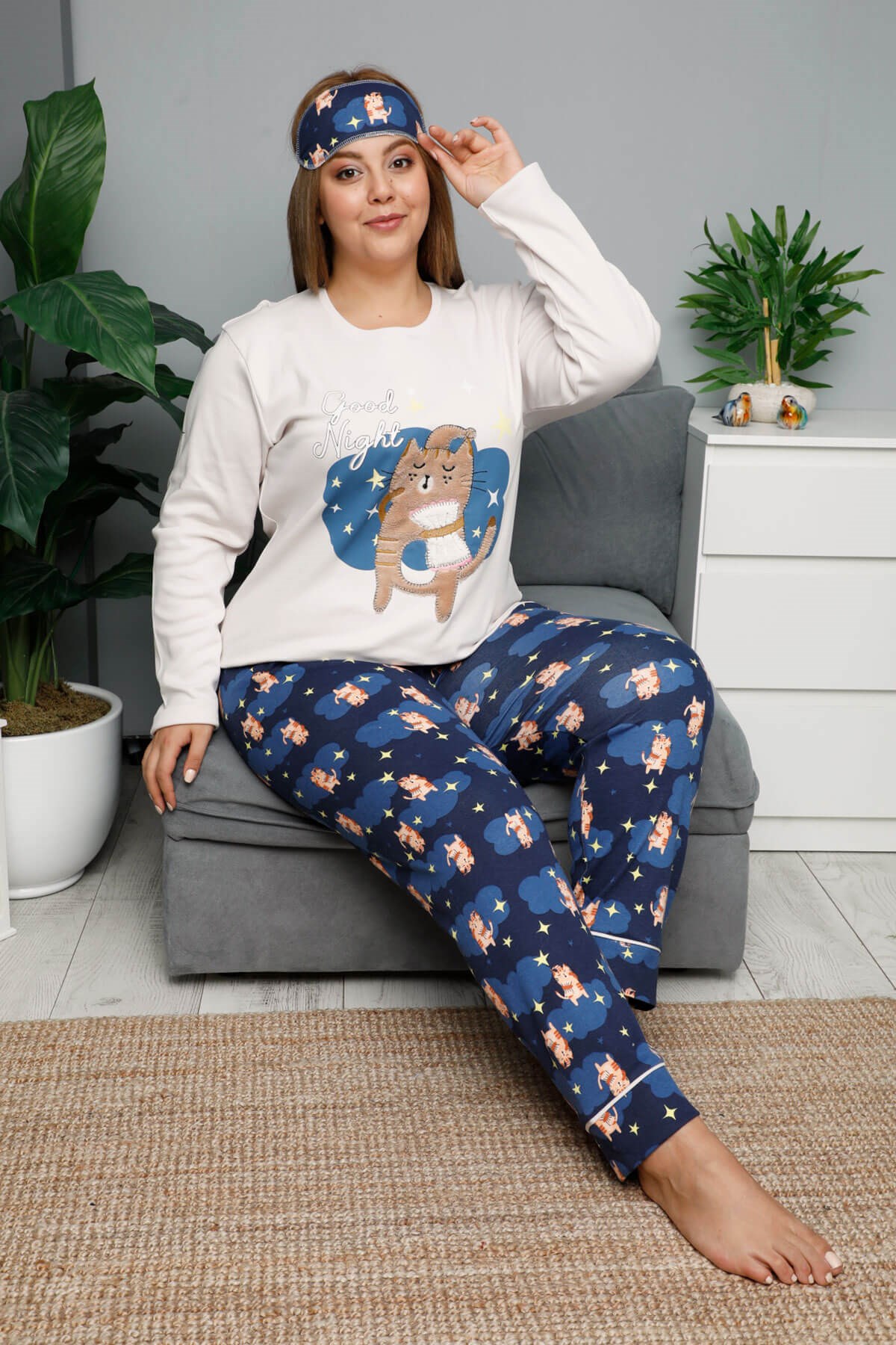 Kışlık Uzun Kol Battal Pijama Takımı