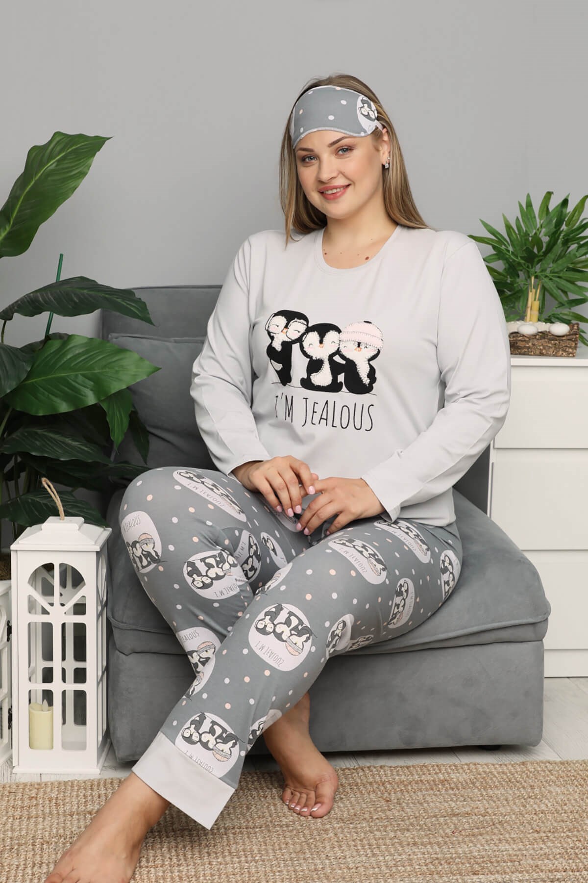 Kışlık Uzun Kol Battal Pijama Takımı