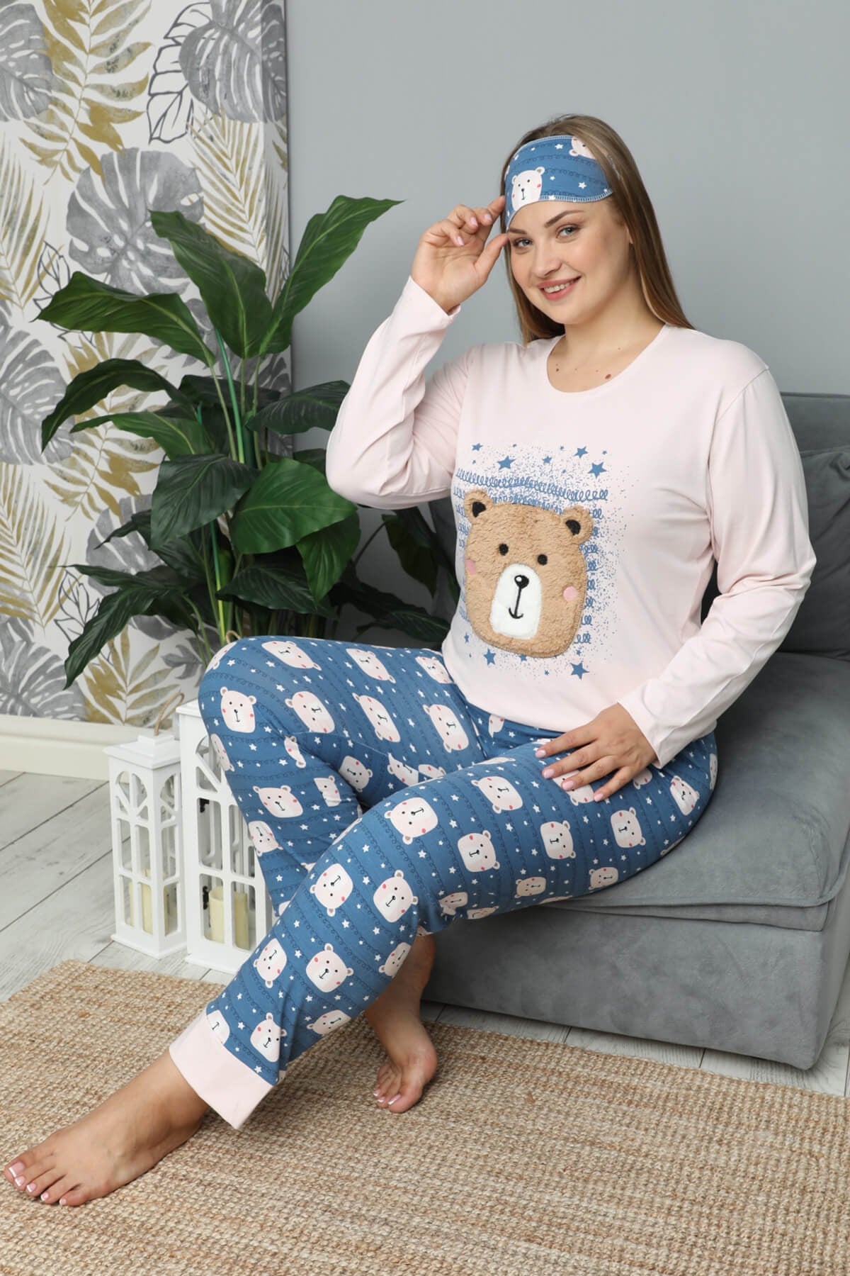 Kışlık Uzun Kol Battal Pijama Takımı