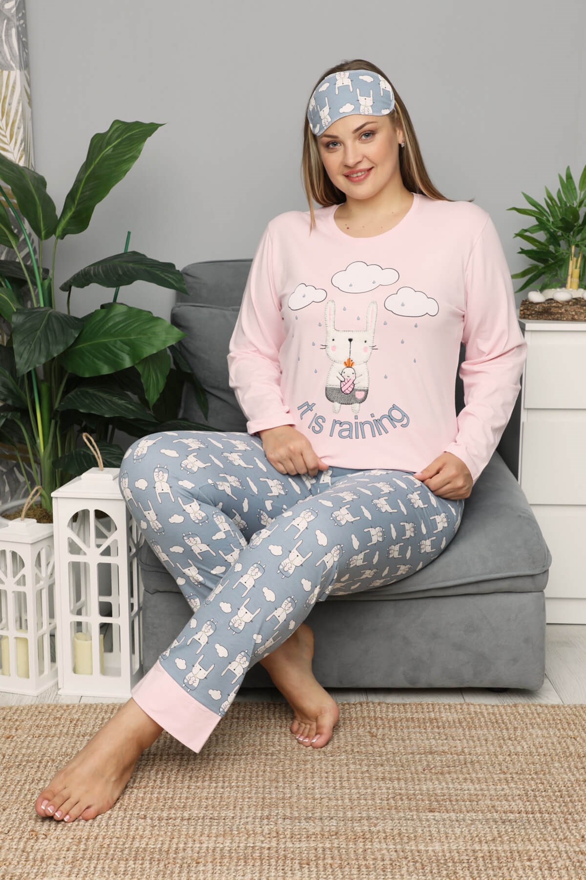 Kışlık Uzun Kol Battal Pijama Takımı