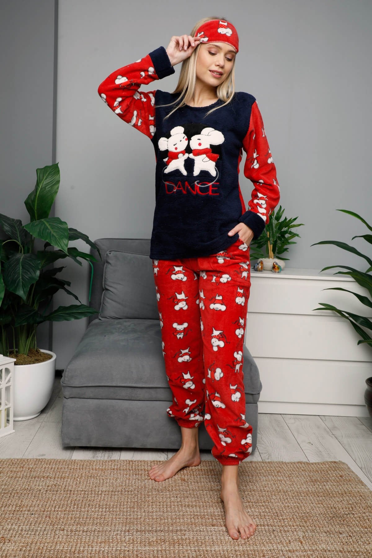 Kışlık Welsoft Pijama Takımı Lacivert