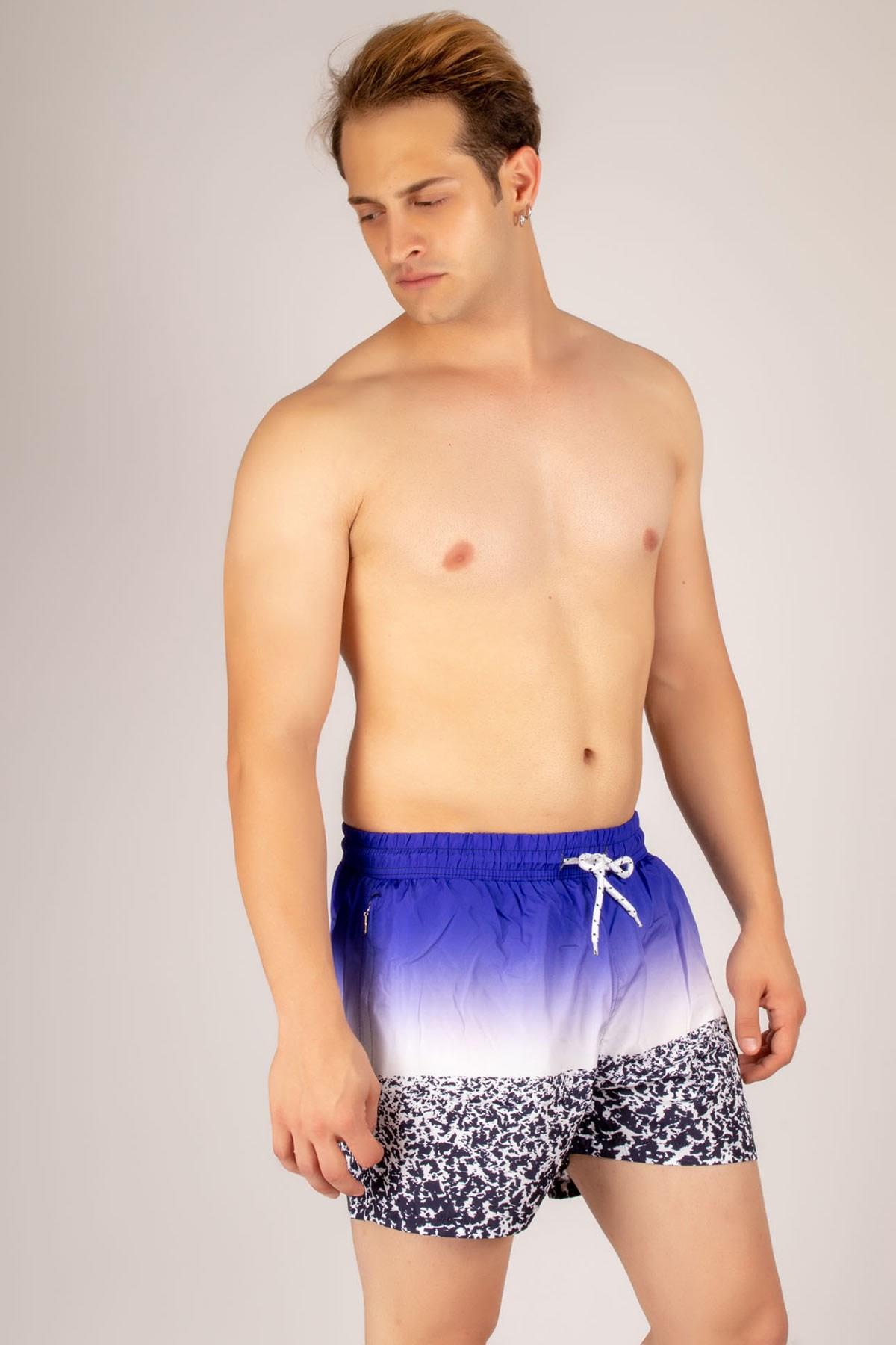 Leopar Desen Erkek Deniz Şortu