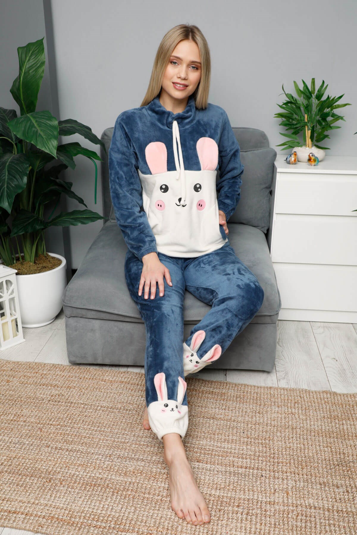 Likralı Kadife Pijama Takım