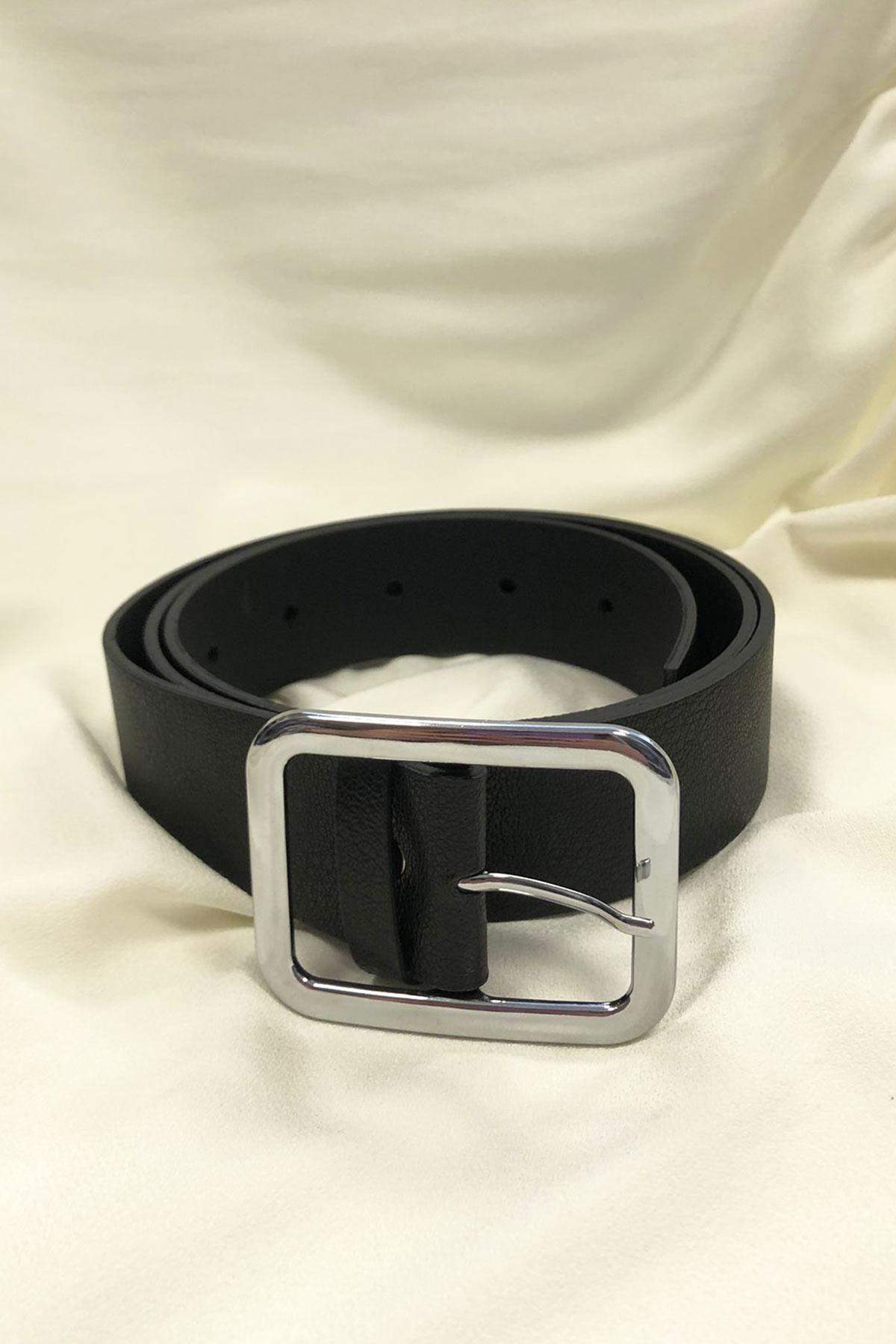 Metal Tokalı Basic Kemer Siyah