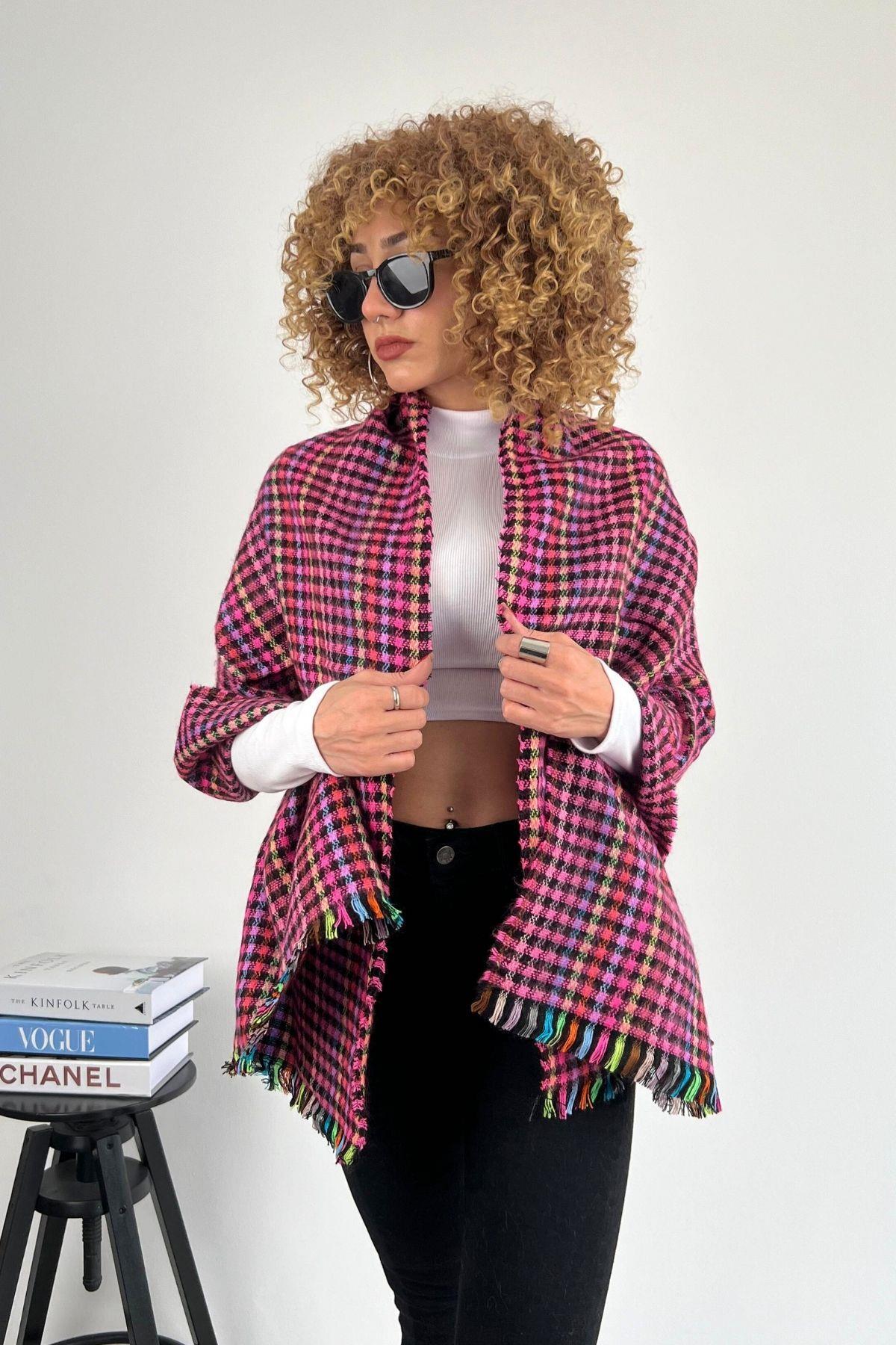Monica Desenli Şal Pembe