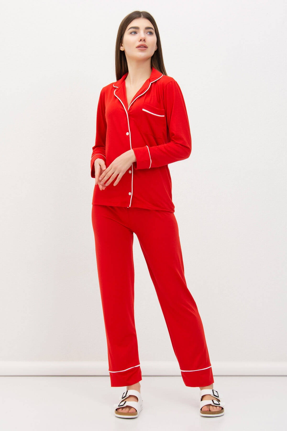 Önden Düğmeli Basic Pijama Takımı