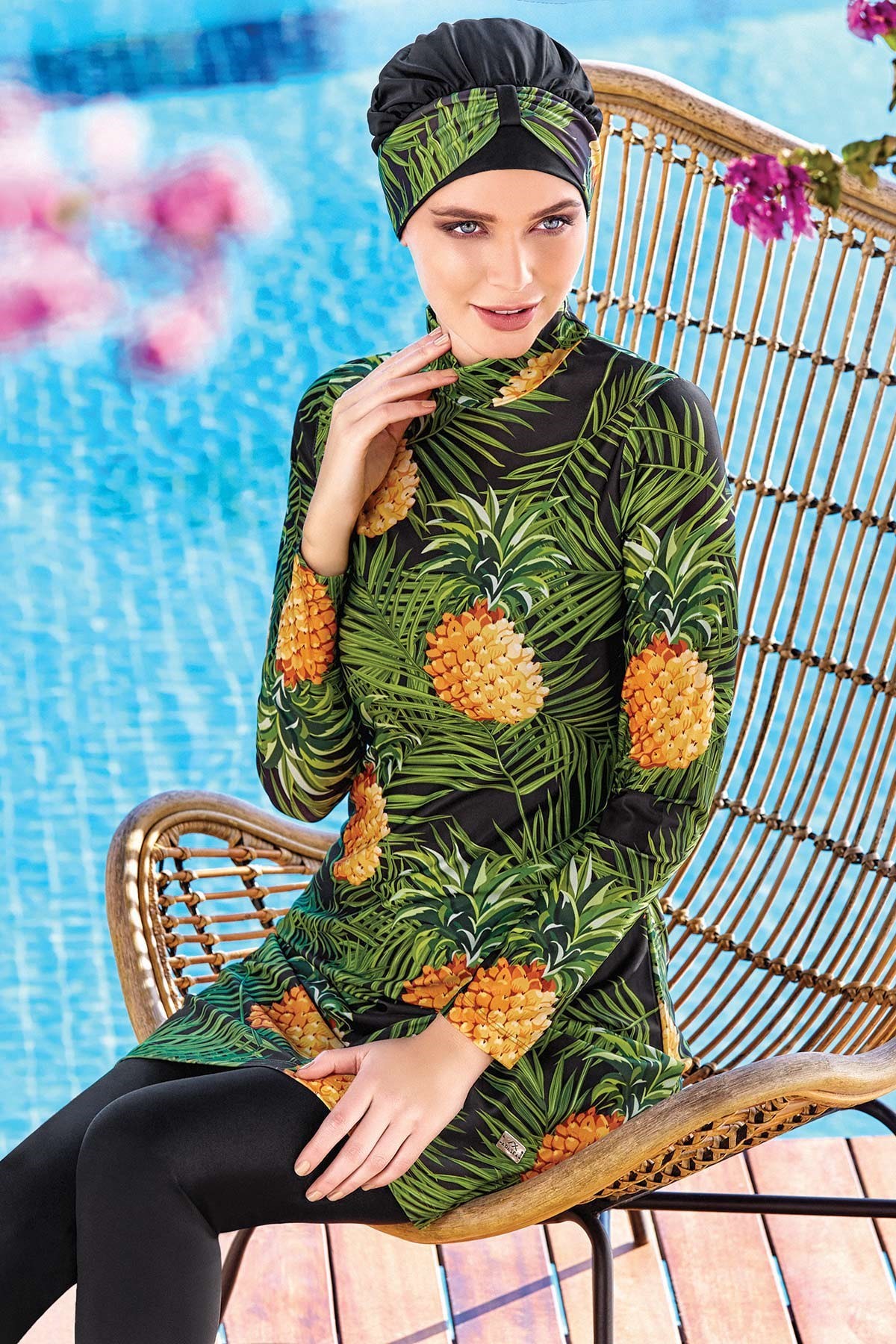 Pineapple Likralı Tam Tesettür Mayo -