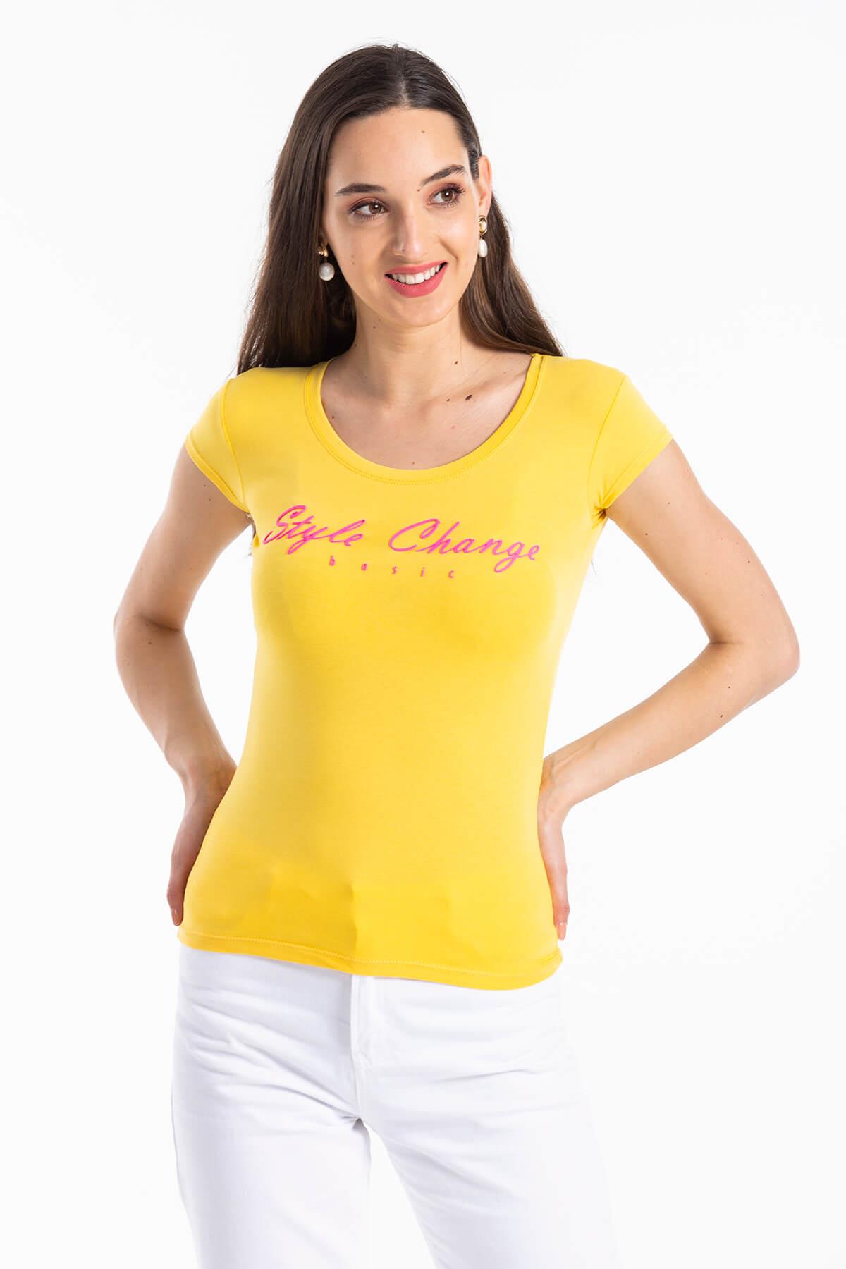 Sırt Dekolteli Sarı Body