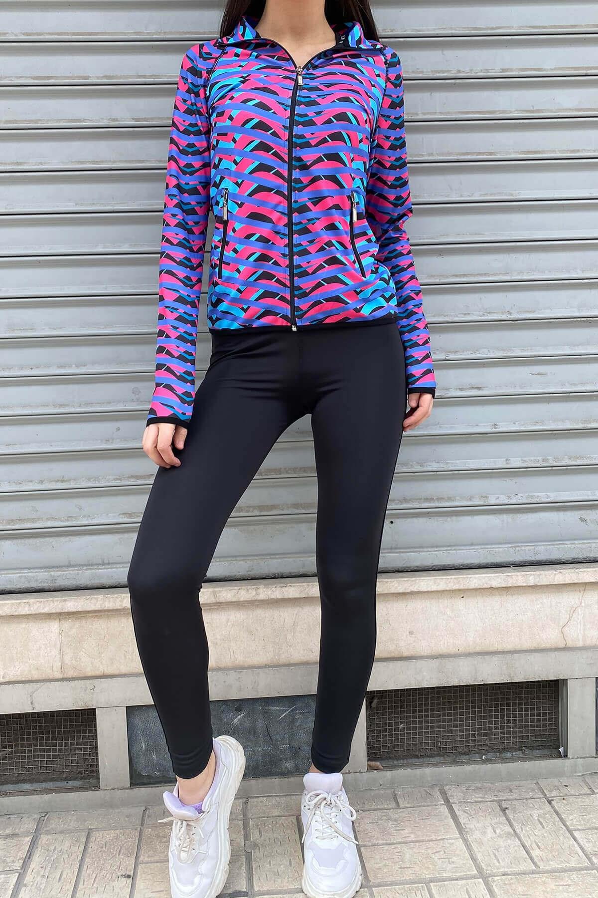 Sporcu Taytlı Eşofman Takım Mor