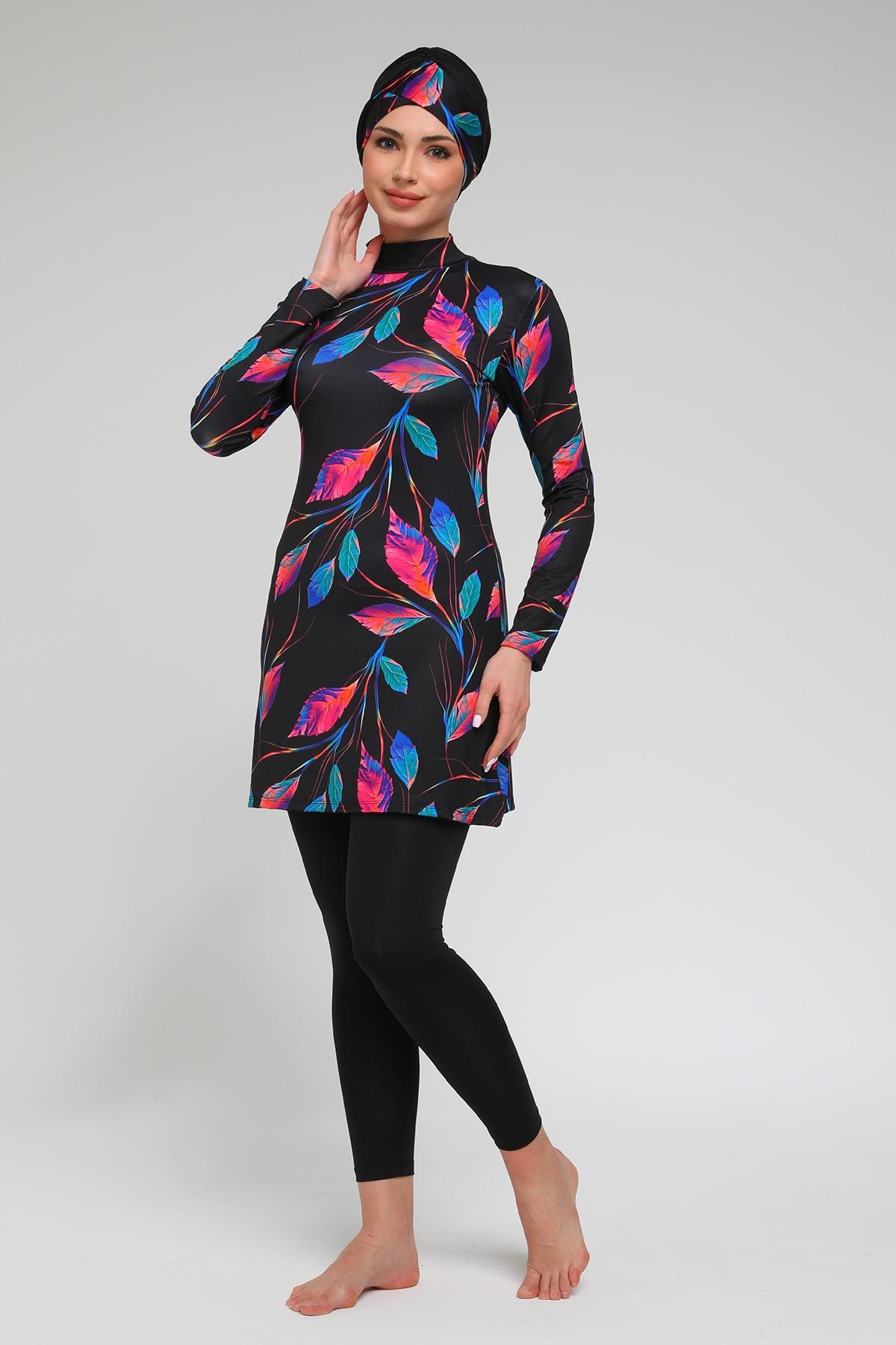 Tam Kapalı Dijital Mayo Siyah