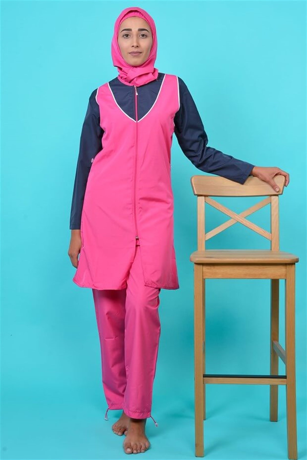 Tam Tesettür Mayo Koyu Pembe