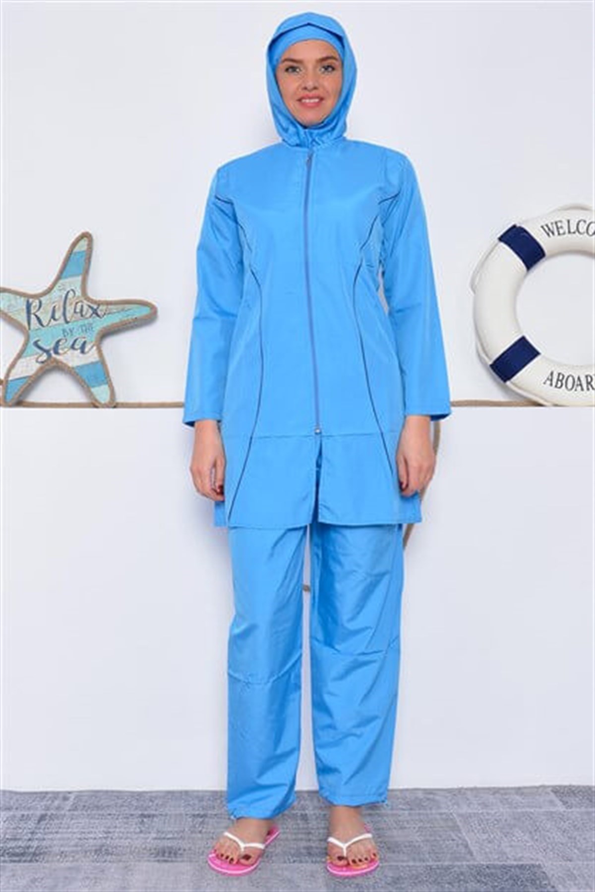 Tam Tesettür Mayo Mavi