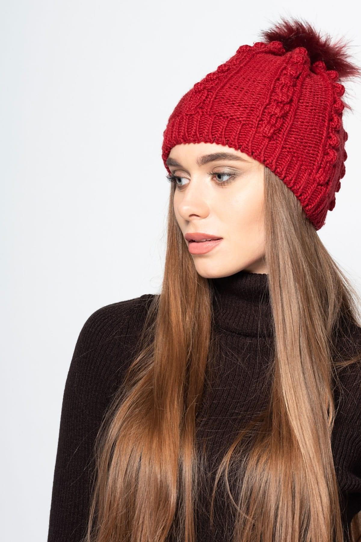 Tilki Ponpon Fox Bere Bordo