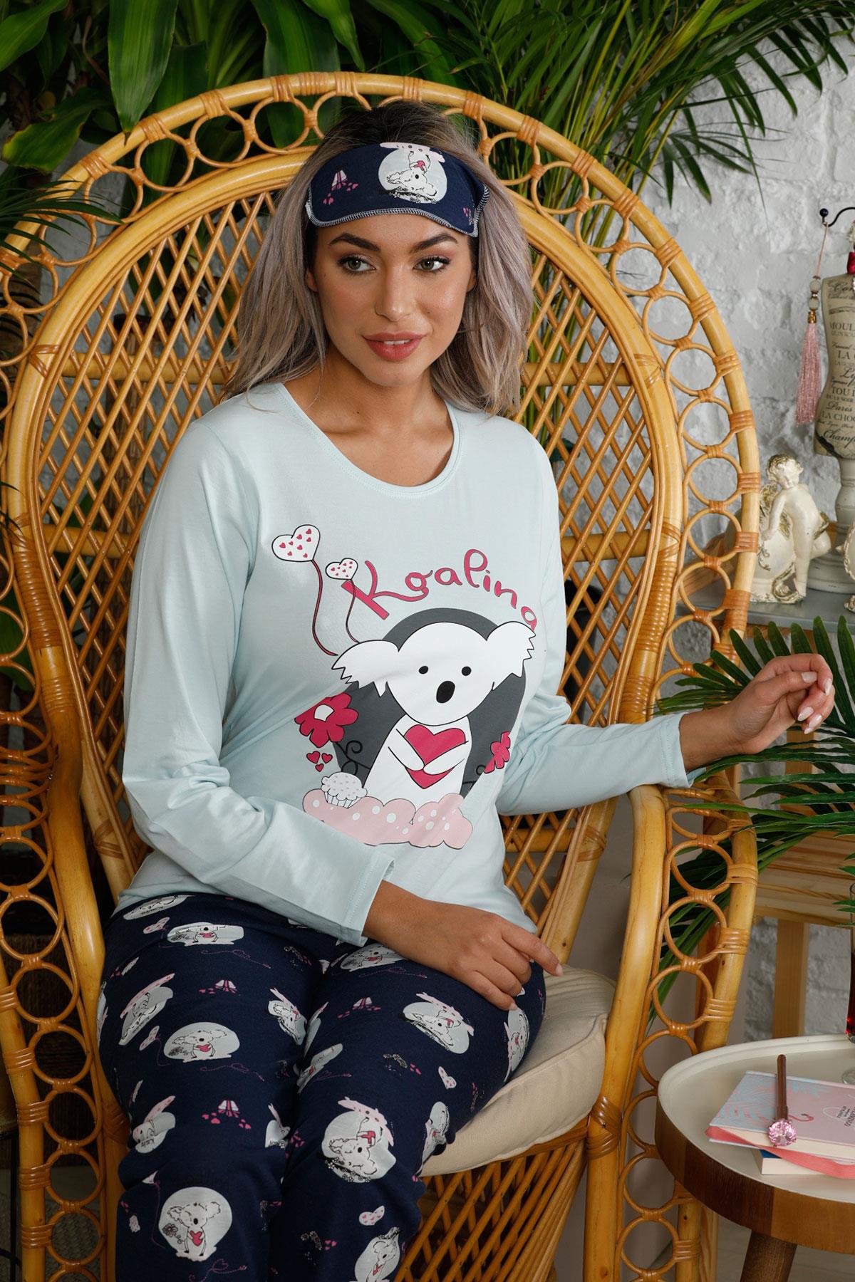 Uzun Kol Pijama Takım Mint