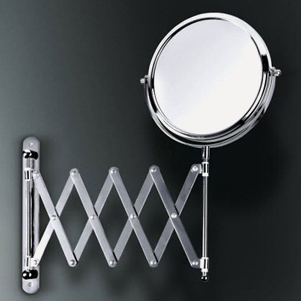 Büyük Akordiyon Ayna, Çift Taraflı Büyüteçli Banyo Aynası, Makyaj-Traş  Aynası