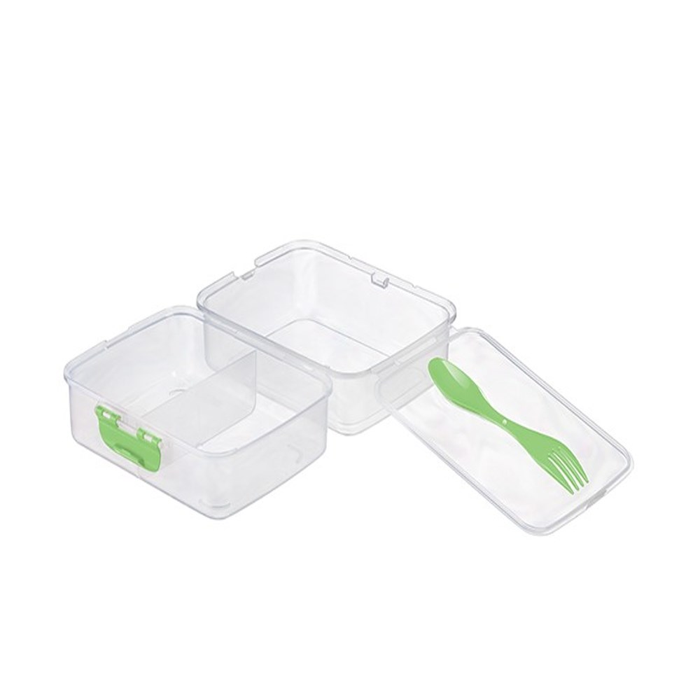 Şeffaf Kare Çocuk Beslenme Kutusu, Kilitli Öğün Saklama Kabı, Lunchbox  (Yummy G502)
