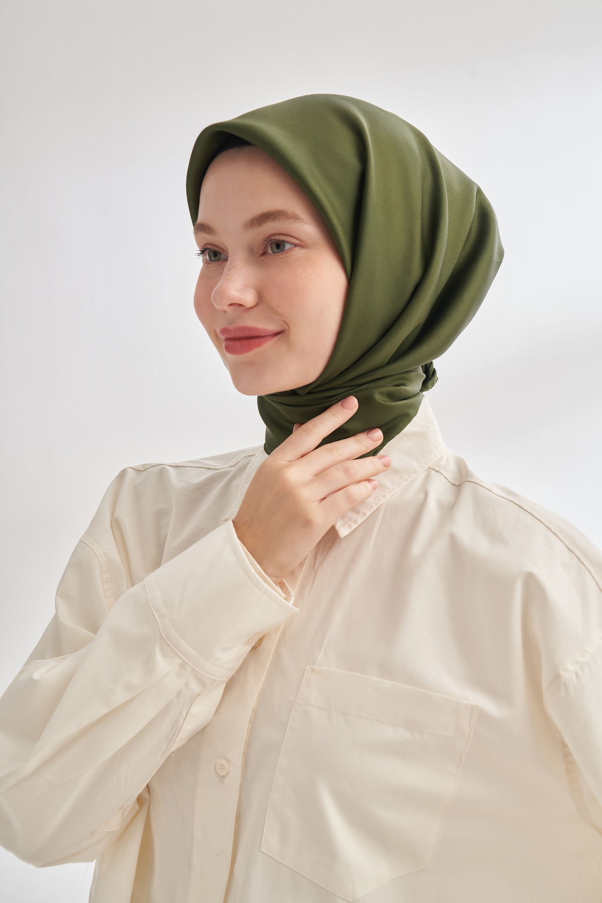 PREMIUM TWILL İPEK EŞARP - HAKİ