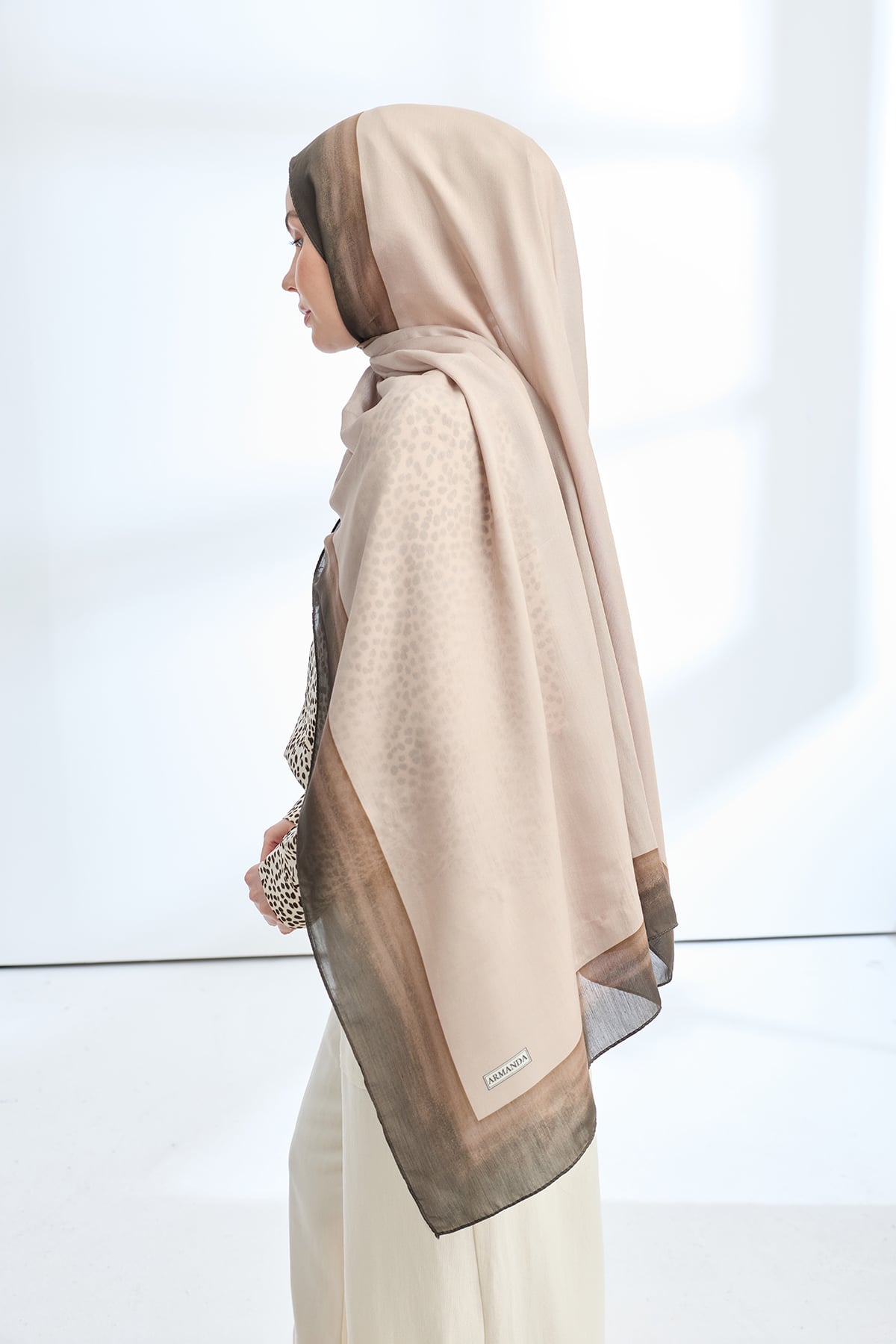 SOFT BLUSH FLOŞ VİSKON ŞAL - KOYU VİZON