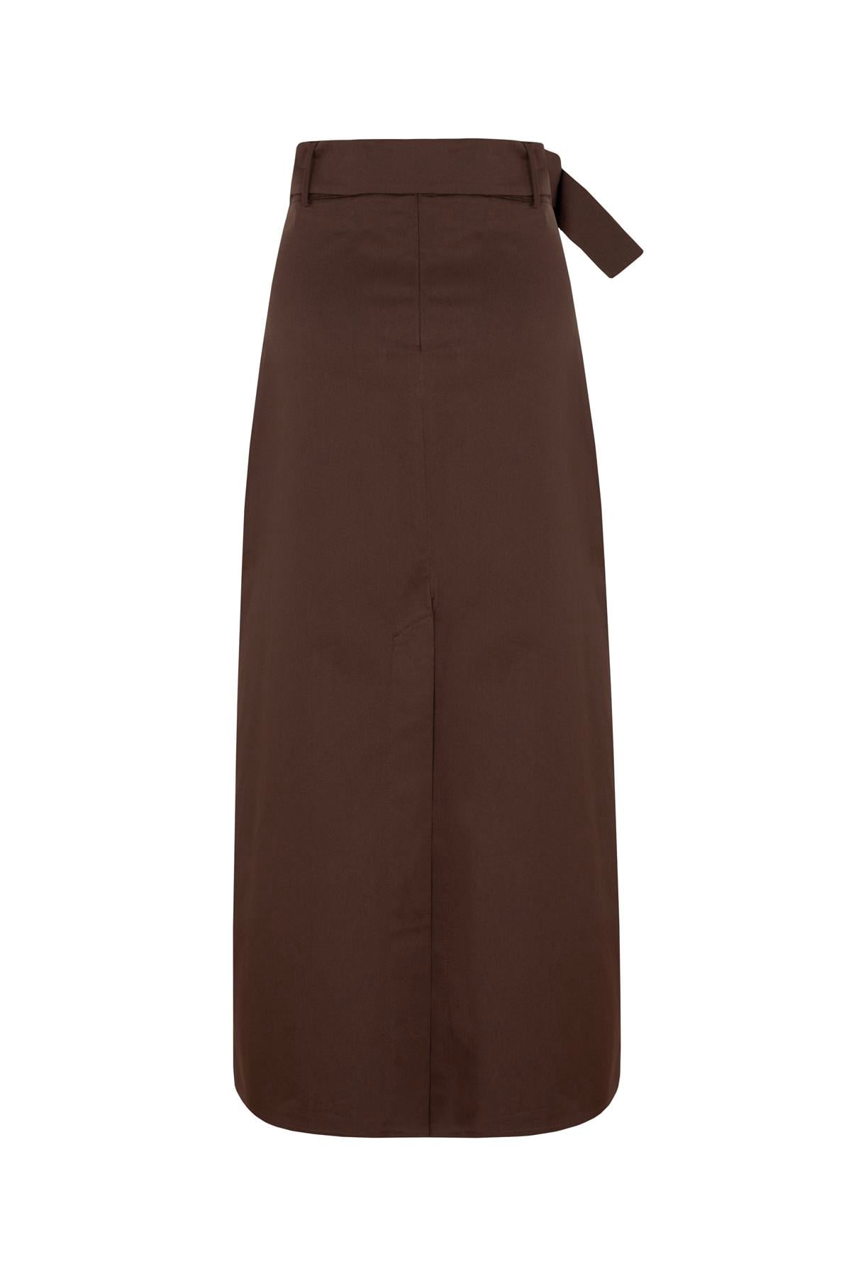 Essential Pleated Skirt Dark Brown
