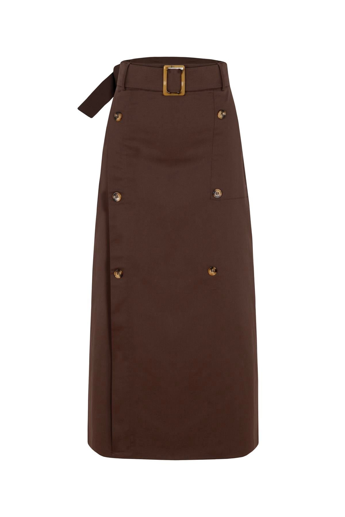 Essential Pleated Skirt Dark Brown