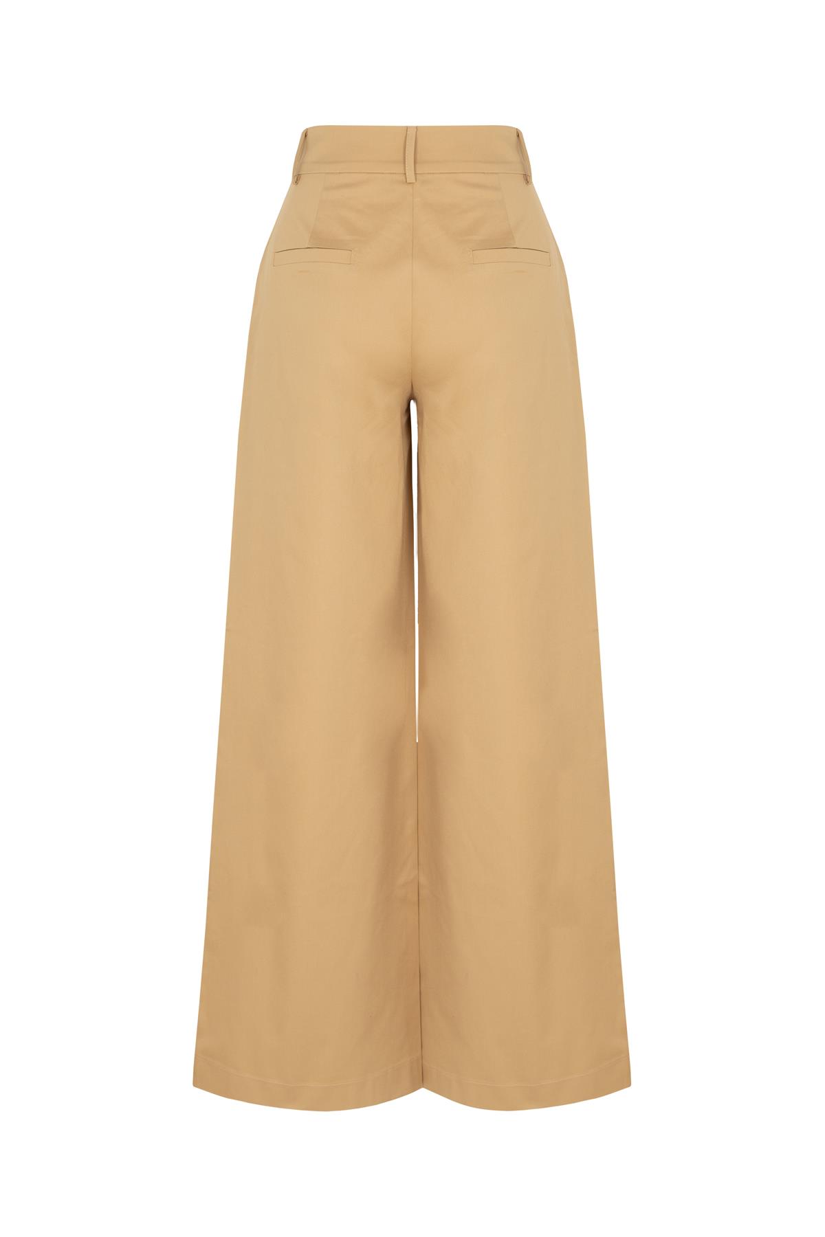 RAHAT KESİM PİLELİ PANTOLON CAMEL