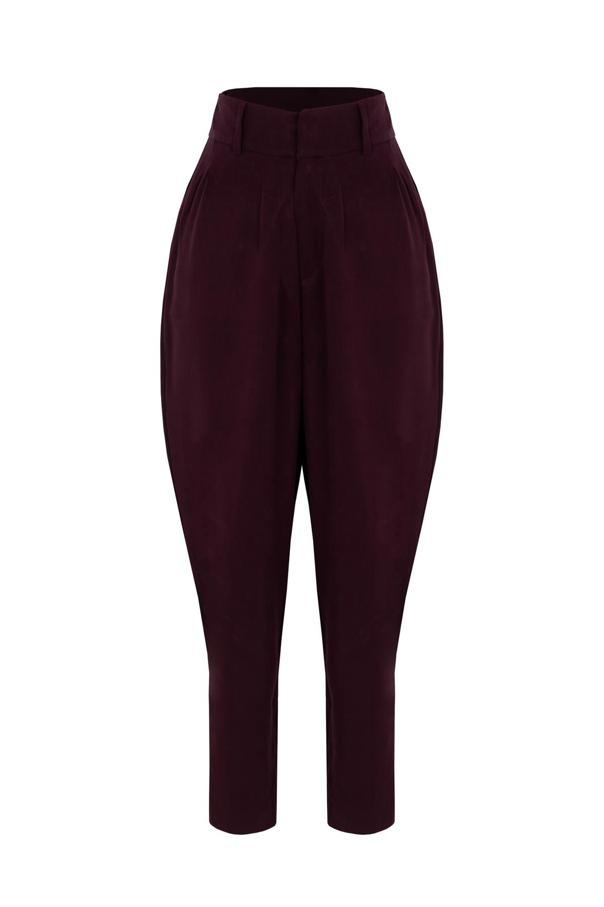 Classic High-Rise Pants Plum