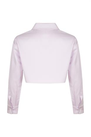 POPLİN CROP GÖMLEK & BRA LİLA