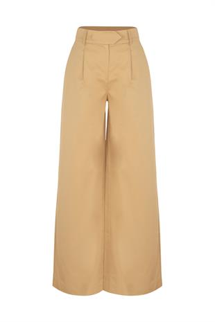 RAHAT KESİM PİLELİ PANTOLON CAMEL