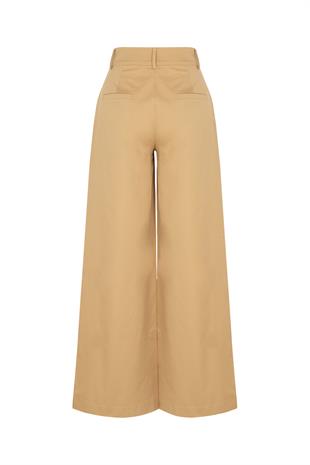 RAHAT KESİM PİLELİ PANTOLON CAMEL