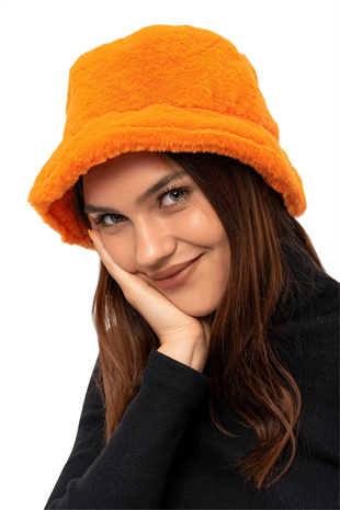 Kadın Orange Peluş Şapka