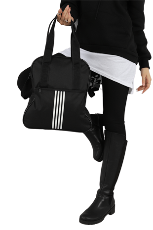 Kadın Siyah Şeritli Postacı Çanta