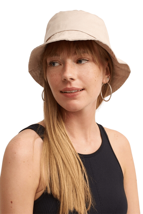 Kadın Bej Bucket Şapka