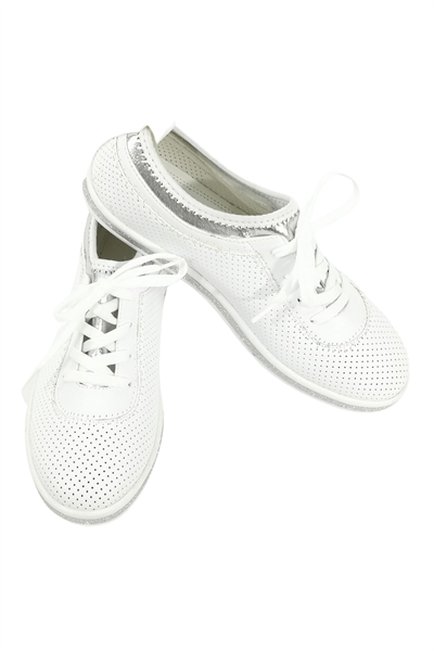 Kadın Beyaz Gümüş Detay Ayakkabı